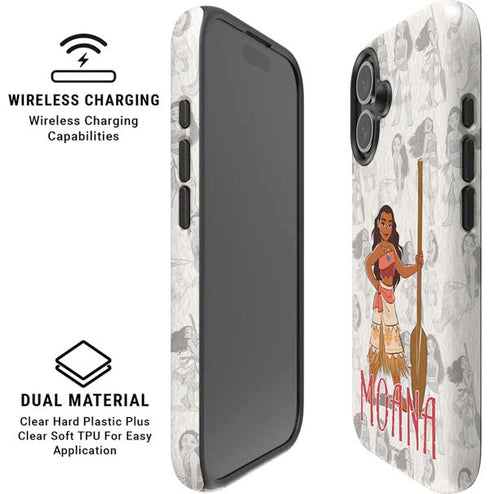 Disney Princess Moana Pattern iPhone 16 Plus Magsafe Impact Case
