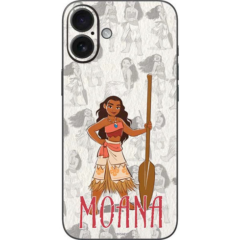Disney Princess Moana Pattern iPhone 16 Plus Skin