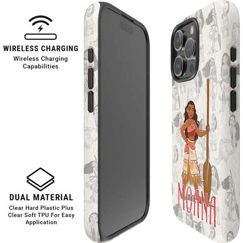 Disney Princess Moana Pattern iPhone 16 Pro Max Magsafe Impact Case