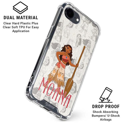 Disney Princess Moana Pattern iPhone 16e Clear Case