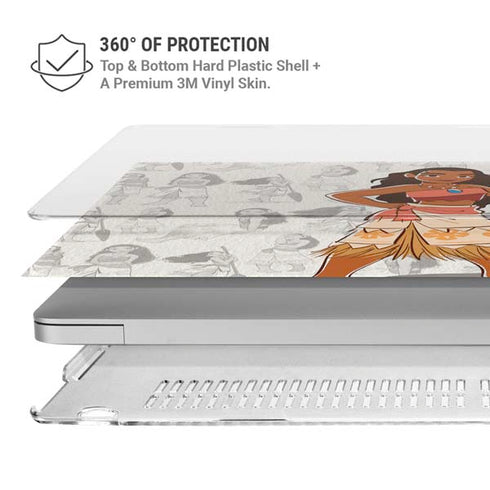 Disney Princess Moana Pattern MacBook Pro 16in (2021-25) Case plus Skin