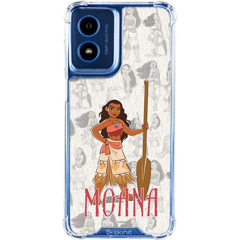 Disney Princess Moana Pattern Moto G 5G (2024) Clear Case