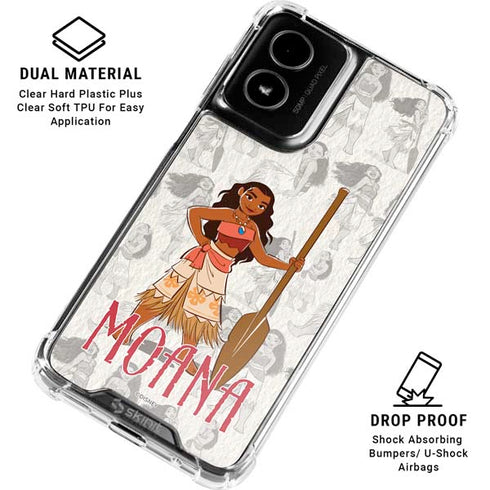 Disney Princess Moana Pattern Moto G Power 5G (2024) Clear Case
