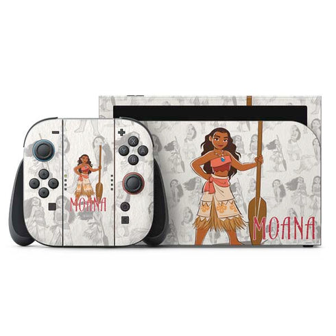 Disney Princess Moana Pattern Nintendo Skins