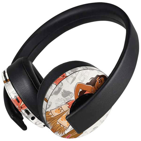 Disney Princess Moana Pattern PlayStation 4 Gold Wireless Headset Skin