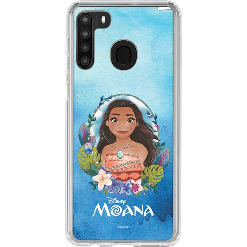 Disney Princess Moana Portrait Galaxy A21 Clear Case