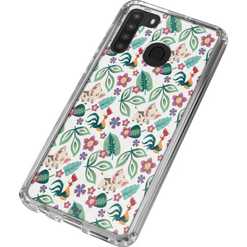 Disney Princess Moana Pua and Heihei Pattern Galaxy A21 Clear Case