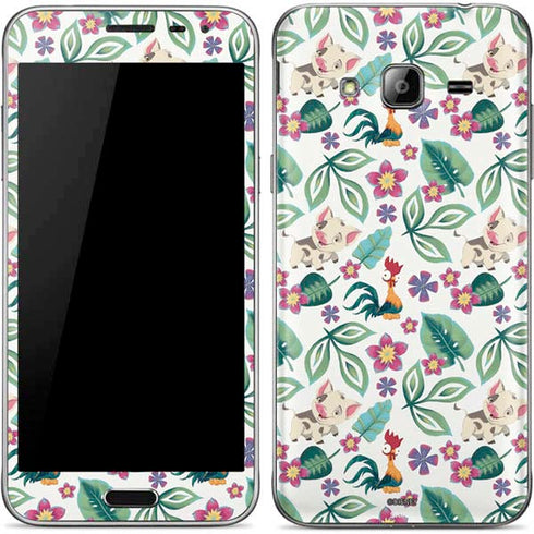 Disney Princess Moana Pua and Heihei Pattern Galaxy J3 Skin