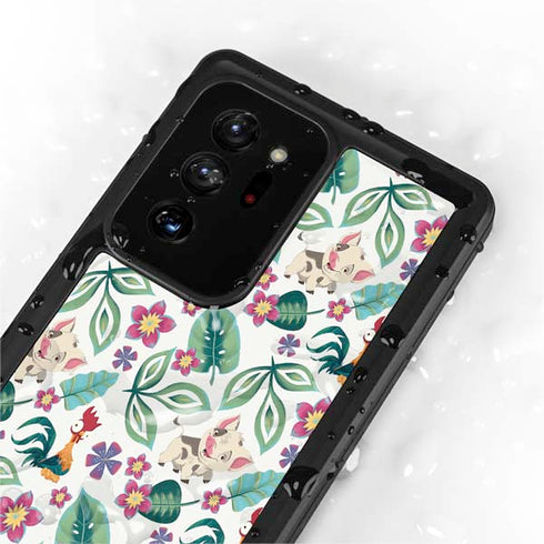 Disney Princess Moana Pua and Heihei Pattern Galaxy Note20 Ultra 5G Waterproof Case