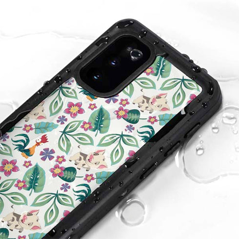 Disney Princess Moana Pua and Heihei Pattern Galaxy S20 Waterproof Case