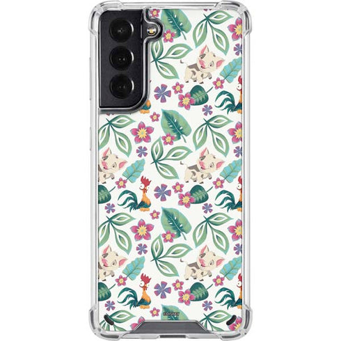 Disney Princess Moana Pua and Heihei Pattern Galaxy S21 5G Clear Case