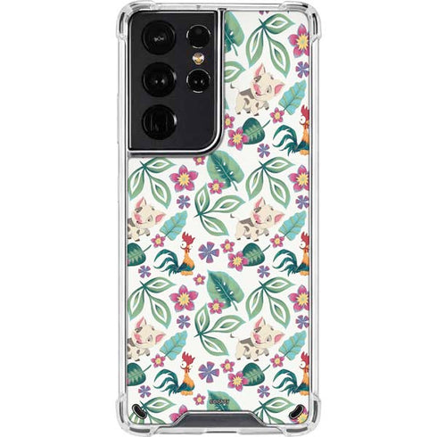 Disney Princess Moana Pua and Heihei Pattern Galaxy S21 Ultra 5G Clear Case