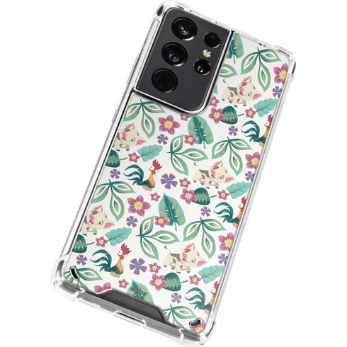 Disney Princess Moana Pua and Heihei Pattern Galaxy S21 Ultra 5G Clear Case