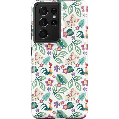 Disney Princess Moana Pua and Heihei Pattern Galaxy S21 Ultra 5G Pro Case