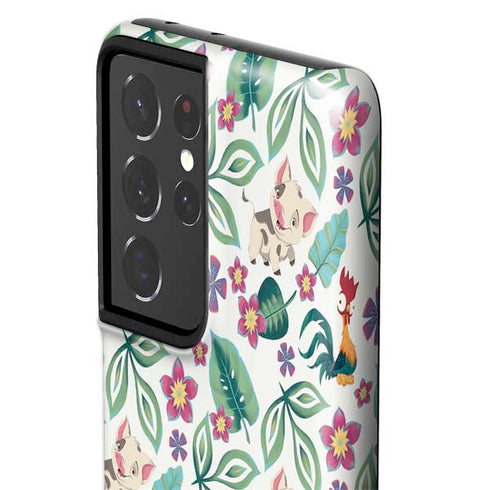 Disney Princess Moana Pua and Heihei Pattern Galaxy S21 Ultra 5G Pro Case