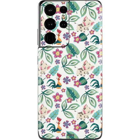 Disney Princess Moana Pua and Heihei Pattern Galaxy S21 Ultra 5G Skin