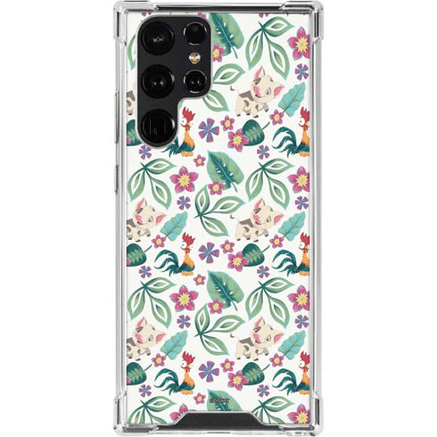 Disney Princess Moana Pua and Heihei Pattern Galaxy S22 Ultra Clear Case