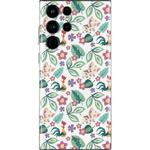 Disney Princess Moana Pua and Heihei Pattern Galaxy S22 Ultra Skin
