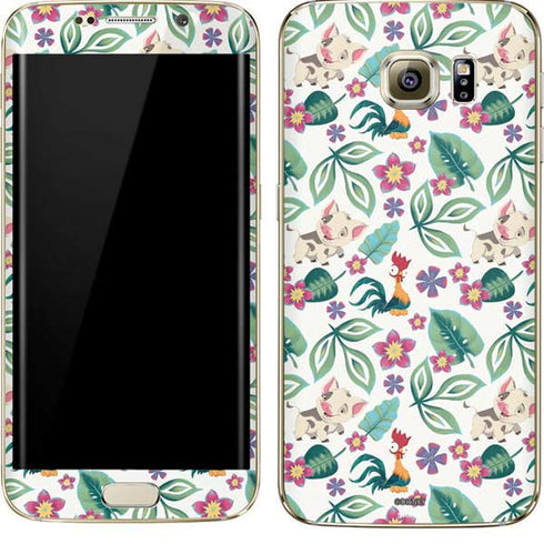 Disney Princess Moana Pua and Heihei Pattern Galaxy S7 Edge Skin