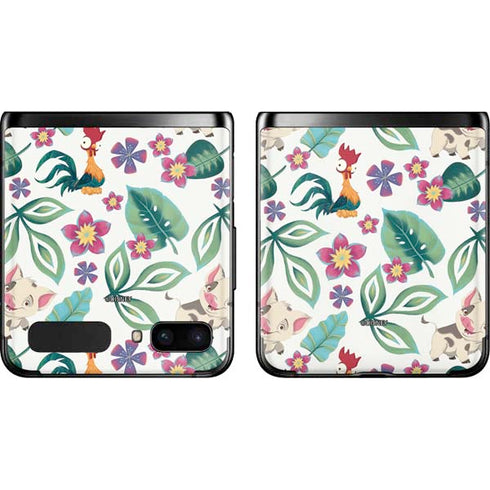 Disney Princess Moana Pua and Heihei Pattern Galaxy Z Flip Skin