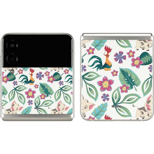 Disney Princess Moana Pua and Heihei Pattern Galaxy Z Flip3 5G Skin