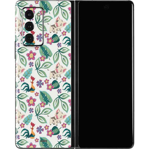 Disney Princess Moana Pua and Heihei Pattern Galaxy Z Fold2 5G Skin