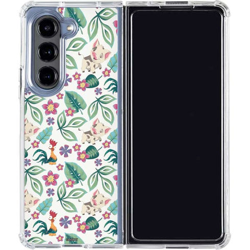 Disney Princess Moana Pua and Heihei Pattern Galaxy Z Fold5 5G Clear Case