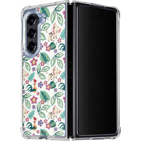 Disney Princess Moana Pua and Heihei Pattern Galaxy Z Fold5 5G Clear Case