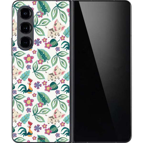 Disney Princess Moana Pua and Heihei Pattern Galaxy Z Fold5 5G Skin