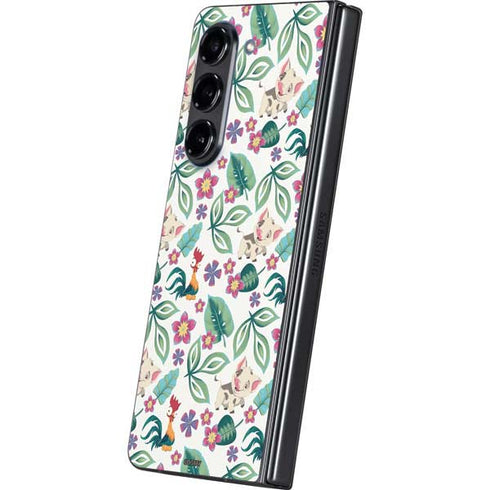 Disney Princess Moana Pua and Heihei Pattern Galaxy Z Fold5 5G Skin