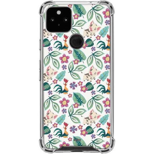 Disney Princess Moana Pua and Heihei Pattern Google Pixel 5a 5G Clear Case