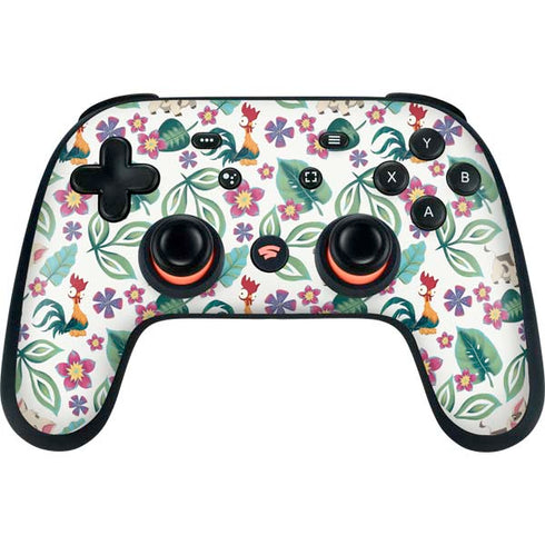 Disney Princess Moana Pua and Heihei Pattern Google Stadia Controller Skin