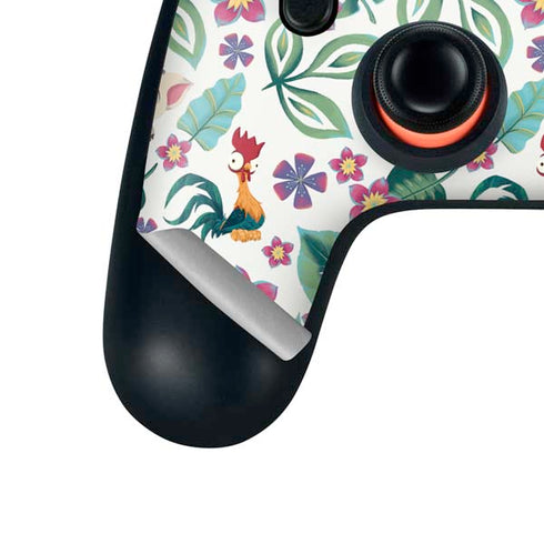 Disney Princess Moana Pua and Heihei Pattern Google Stadia Controller Skin