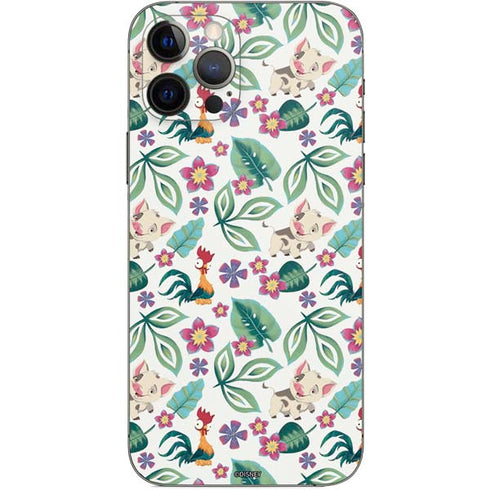 Disney Princess Moana Pua and Heihei Pattern iPhone 12 Pro Skin