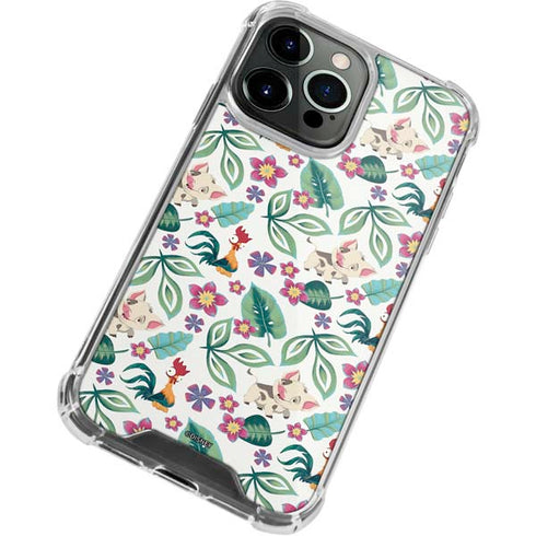 Disney Princess Moana Pua and Heihei Pattern iPhone 13 Pro Clear Case