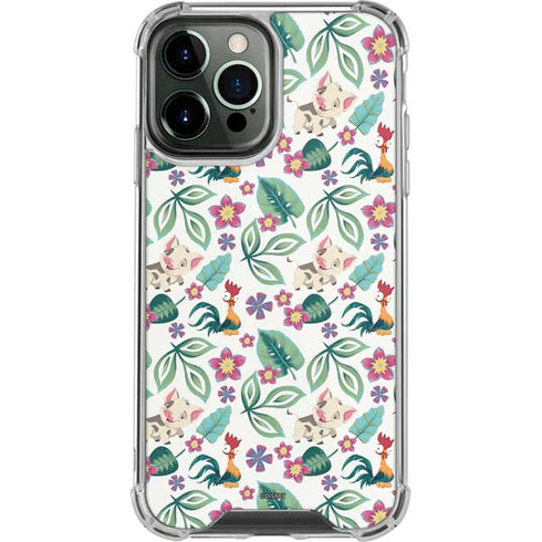 Disney Princess Moana Pua and Heihei Pattern iPhone 13 Pro Max Clear Case