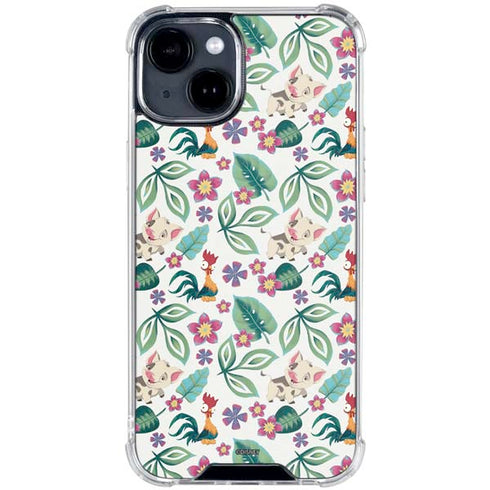 Disney Princess Moana Pua and Heihei Pattern iPhone 14 Plus Clear Case