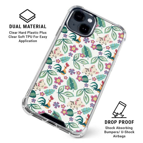 Disney Princess Moana Pua and Heihei Pattern iPhone 14 Plus Clear Case