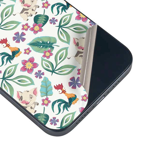 Disney Princess Moana Pua and Heihei Pattern iPhone 14 Plus Skin