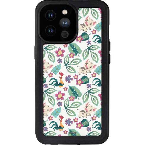 Disney Princess Moana Pua and Heihei Pattern iPhone 14 Pro Max Waterproof Case