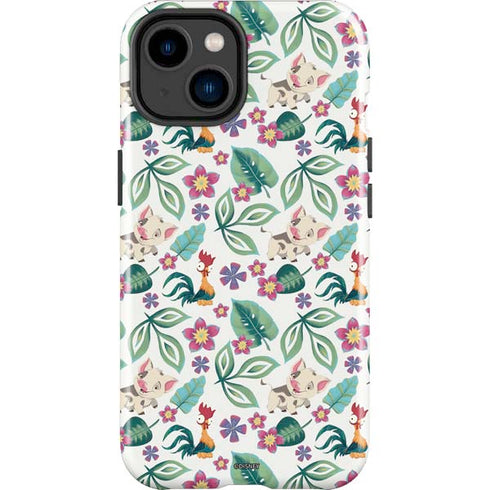 Disney Princess Moana Pua and Heihei Pattern iPhone 15 Impact Case