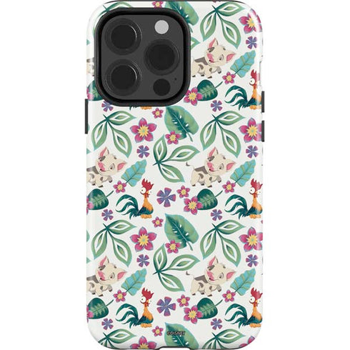 Disney Princess Moana Pua and Heihei Pattern iPhone 15 Pro Impact Case