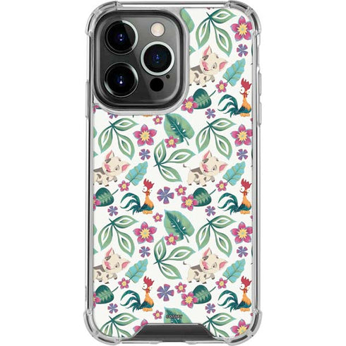 Disney Princess Moana Pua and Heihei Pattern iPhone 15 Pro Max Clear Case
