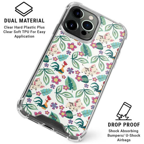 Disney Princess Moana Pua and Heihei Pattern iPhone 15 Pro Max Clear Case