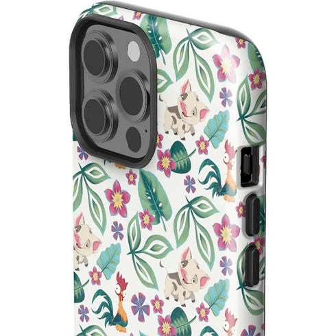 Disney Princess Moana Pua and Heihei Pattern iPhone 15 Pro Max Impact Case