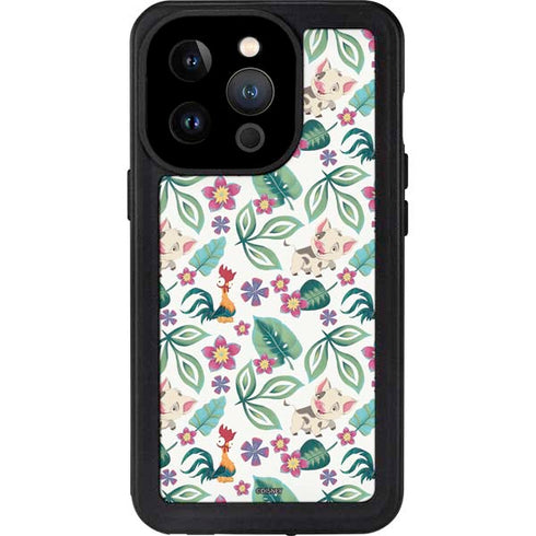 Disney Princess Moana Pua and Heihei Pattern iPhone 15 Pro Waterproof Case