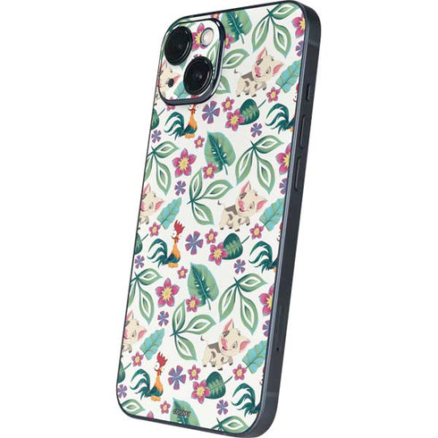 Disney Princess Moana Pua and Heihei Pattern iPhone 15 Skin