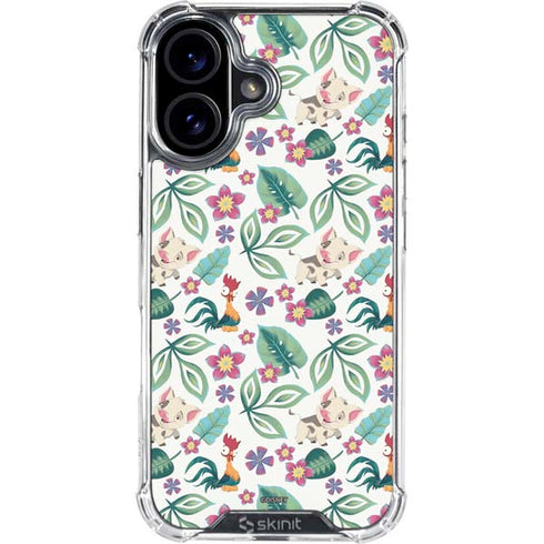 Disney Princess Moana Pua and Heihei Pattern iPhone 16 Clear Case