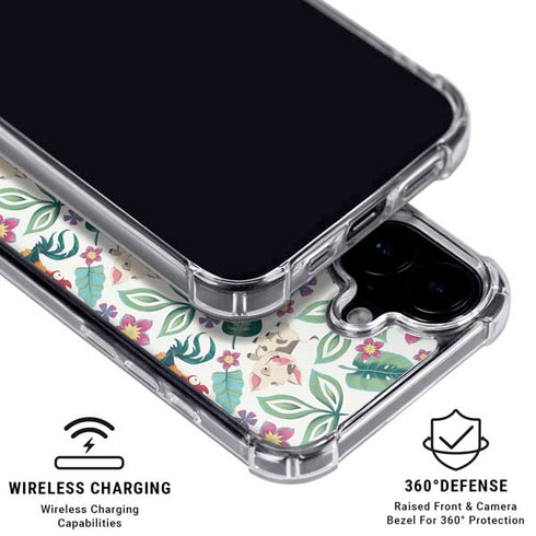 Disney Princess Moana Pua and Heihei Pattern iPhone 16 Clear Case