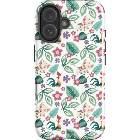Disney Princess Moana Pua and Heihei Pattern iPhone 16 Impact Case